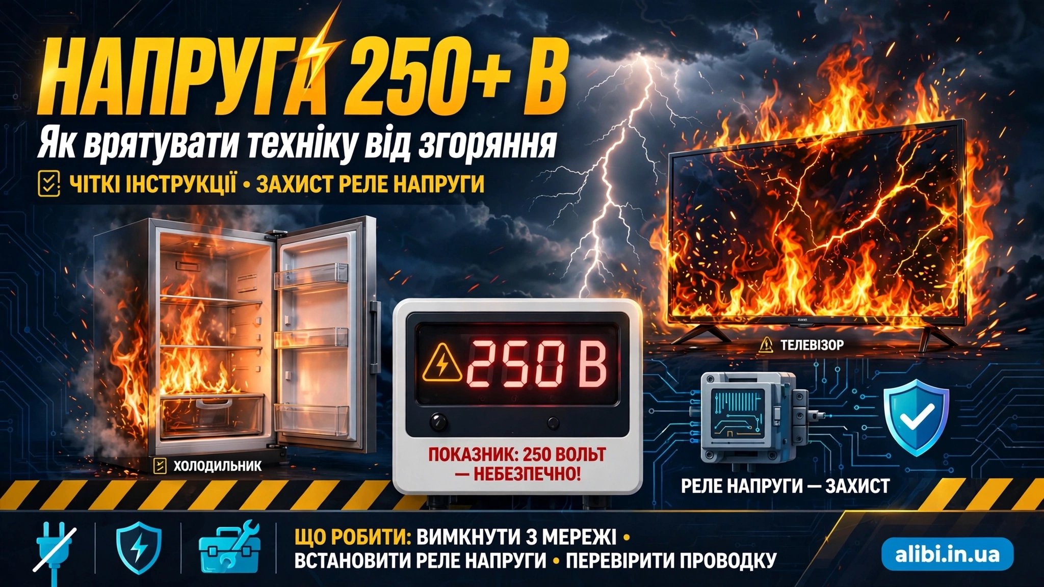 ⚡ Напруга 250+ В: Як врятувати техніку від згоряння (чіткі інструкції)